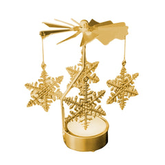 Gold Silver Candlesticks Rotating Romantic Rotation Spinning Carrousel Tea Light Candle Holder Dinner Wedding Bar Party