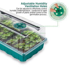 Seed starter tray with grow light, 2-piece 72-compartment nursery tray set, adjustable brightness plant germination tray.