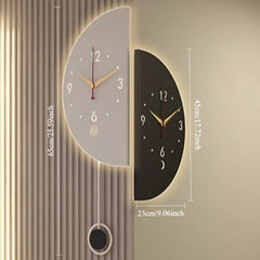 Double Side Living Room Wall Clocks Pendulum Noiseless Modern Nordic Simple Bedroom Wall Watch Unique Design Home Decoration
