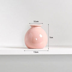 Ins Ceramics Flower Vase Nordic Hydroponics Vases Creative Room Decor Mini Flower Bottle Pots Desktop Ornament Craft