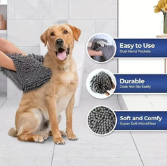 Super Absorbent Pet Bath Towel Quick-drying Cat Towels Convenient Soft Bath Robe Dry Pet Cleaning Washcloth Pet Shop, Pet Accessories
