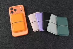 Ultra Thin Premium Magnetic PU Leather Phone Adsorption Stand Card Slot Holder Universal  Device Pouch Card Holder Accessories
