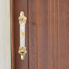 2 Pcs Metal Crown Bible Door Column nament Home Mezuzah Jewish Religious Gift For House Entrance With 2 Hole Design Home Textile