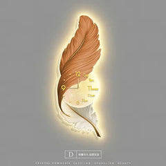 LED Feather Wall Clock Lamp – Home Decor Clock Light