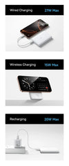 Baseus 27W Magnetic Power Bank 10000mAh 15W Wireless Charging External Battery For iPhone iWatch AirPods Samsung Xiaomi Poco