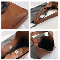 Simple large capacity casual retro shoulder bag, casual commuting fashionable handbag