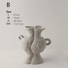 Hydroponics Nordic Style Simple Flower Pot, Ceramic White Vases, Table Accessories, Bathroom Aesthetic Room Home Decor