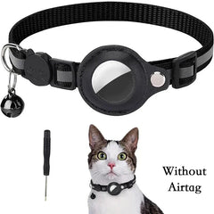 Anti-Lost Cat Collar for Airtag GPS Tracker Protective Case With Bell Reflective Cats Accessories Pet Products