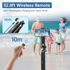 Ulanzi MA09 1.74m Selfie Stick Tripod for iPhone 17 15 Android Phone w Remote Control Panoramic Ball Head Holder U200 VL49 Kit