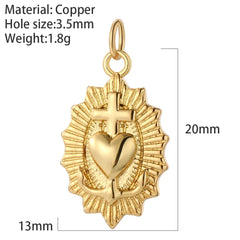 Y2K Boho Cross Our Lady Necklace for Women Golden Jesus Angel Choker Diy Pendant Stainless Steel Chain High Quality Jewelry