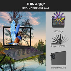 360 Degree Magic Keyboard Case For iPad Air13 11 2024 M2 Pro12.9 11 iPad 10.5 10.2 7/8/9 10th Air4 5 10.9 Backlit Keyboard Funda