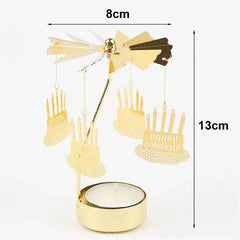 1pc Metal Hot Rotating Candle Holder Christmas Rotating Candle Holder Dinner Party Wedding Party Candle Holder Home Decor