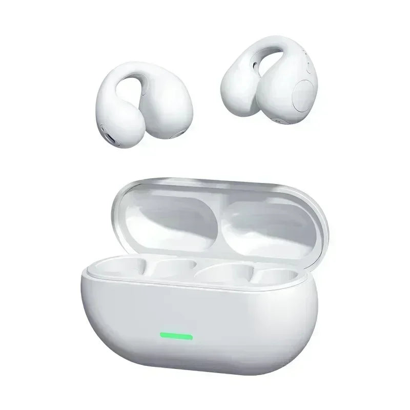 Bluetooth Headset 5.3 Wireless Air Conduction Headphones Clip Ear Music Noise Canceling HD Call Sports Gaming Earphone
