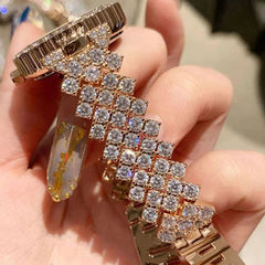 Luxury Women’s Diamond Steel Band Watch & Bracelet Set