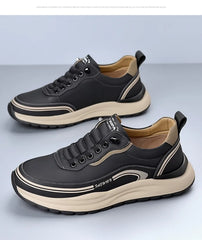 Men’s Luxury Leather Sneakers 2025 Anti-Slip Sports Shoes