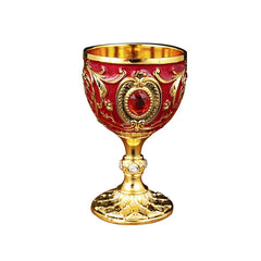 1Pc Timeless Embossed Metal Chalice Goblet Vintage Wine Champagne Liqueur Cup Perfect For Bars Restaurants Home Decor.