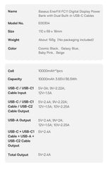 Baseus 10000mAh Power Bank 22.5W Built-In Dual USB-C Cable Thinner Fast Charging for iPhone 17 Pro Max Samsung S25 Xiaomi Poco