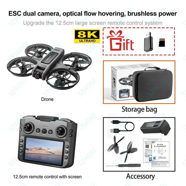New S156 Quadcopter Aircraft Drone 8K Professional Camera Drone 5G WIFI FPV 4.5 Inch Large Screen Remote Control RC Dron VS V66