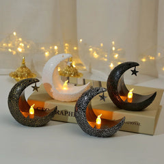 Ramadan Decoration Star Moon LED Candlestick Lamp for Ramadan Kareem Islamic Muslim Home Decor Lamp Eid Mubarak Party Gifts 2025