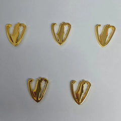 Hebrew Letter Shin for Mezuzah Metal Shin Yellow Gold small Shin Design Mezuza Shin for Israel Judaism