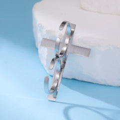 Cross Personalized Name Finger Ring Custom Gift For Woman Men Gold Color Stainless Steel Jesus Christian Amulet Talisman Jewelry