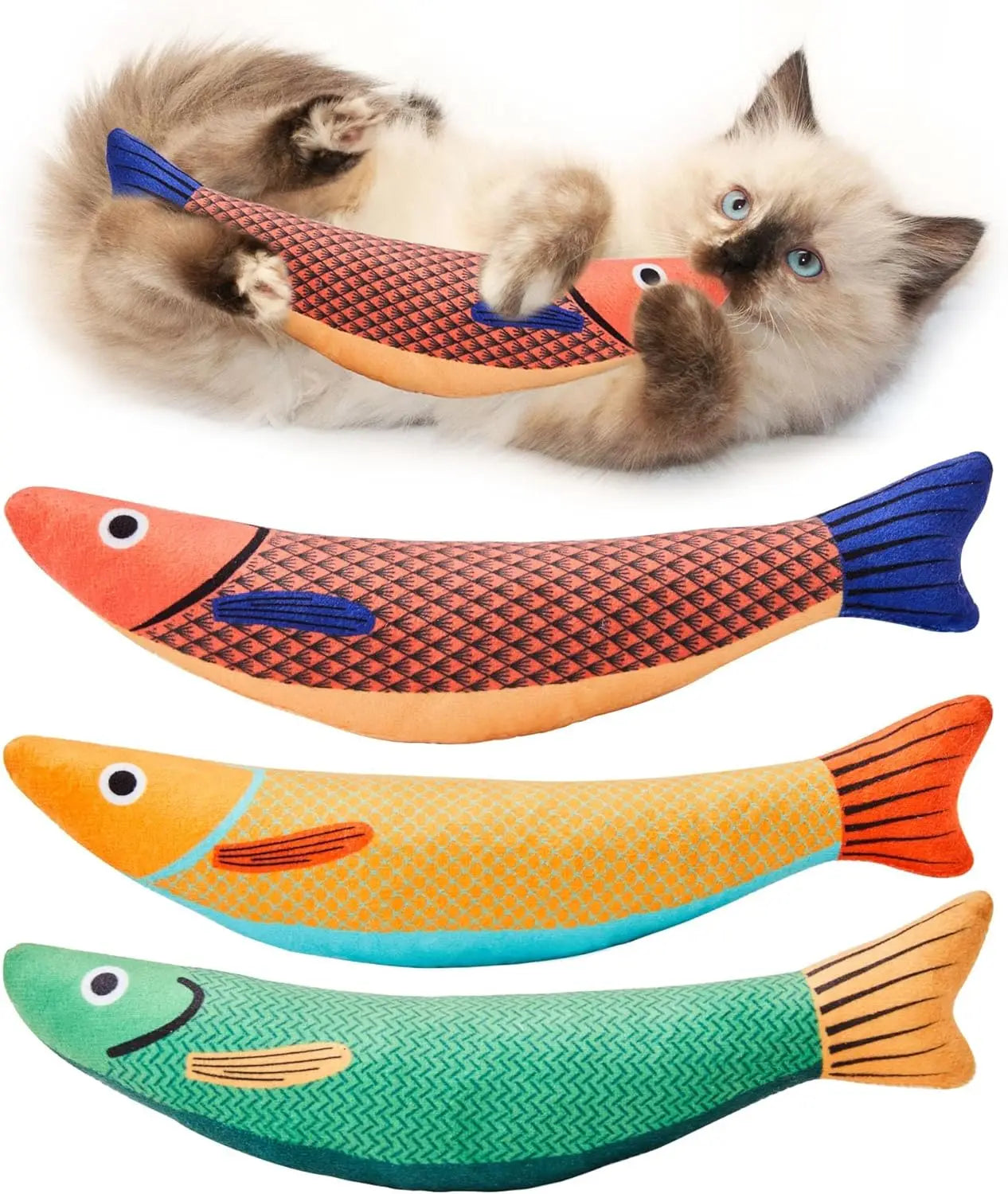Cat Toys Fish,Teeth Grinding Catnip Toys,Soft and Durable,Kitten Toys Interactive Sounding Cat Chew Bite Plush Toys Cat Supplie Pet Shop, Pet Toys