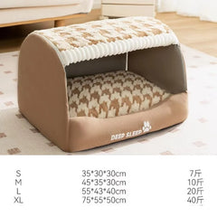 Autumn and Winter Dog Thousand Birds Grid Drawer Dog Kennel Large Dog Large Dog Kennel Deep Sleep Cat Kennel Pet Kennel Pet Shop