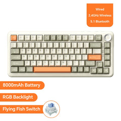 Ajazz AK820/AK820Pro Wireless/Bluetooth Mechanical Keyboard with Knob