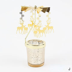 Romantic Valentine's Day Gift Rotating Angel/Rose/Xmas Snowflake Candlestick Candle Tea Lamp Holder for Home Party Decoration