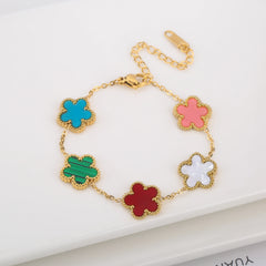 Stainless Steel Adjustable Clover Bracelet – Classic Party Gift