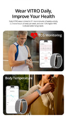 VALDUS VITRO ECG Smart Bracelet Heart Rate Blood Pressure Waterproof Long Battery Life Fitness SOS 2026 New NO Screen Smartwatch