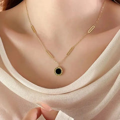 Fashion Roman Digital Wafer Pendant Necklace Stainless Steel Party Jewelry Sexy Choker