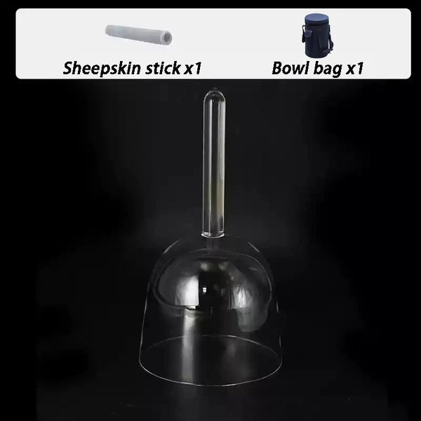 Handheld Singing Bowl Meditation Crystal Sound Bowl Sound Healing Percussion Instruments Transparent Singing Bowls with Bag