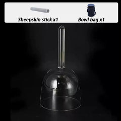 Handheld Singing Bowl Meditation Crystal Sound Bowl Sound Healing Percussion Instruments Transparent Singing Bowls with Bag
