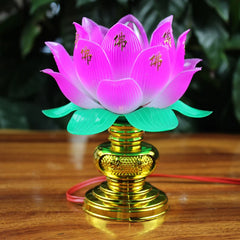 Colorful lotus lamp Buddhistic Desktop Decoration Light for Home Meditation Worship Buddhism Temple