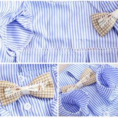Pet Dog Clothes Bowknot Striped Shirts Thin Summer Blue Fashion Chihuahua Stripe Shirt for Small Pet Shop Pet Clothing
