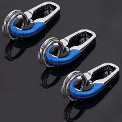 1/5pcs Men's Keychain Hook Stainless Steel Buckle Outdoor Carabiner Climbing Tool Double Ring Fishing Key Ring Car Accessories