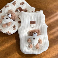 Puppy Clothes Autumn Winter Cat Fashion Desinger Vest Pet Cute Cartoon Soft Shirt Small Dog Pet Shop Pet Clothing