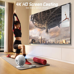 XBJ Mini  4K Home Theater Projector, Android WiFi 6 BT 5.0 Auto Keystone 360° Rotation Portable Video Projector for Outdoor Home
