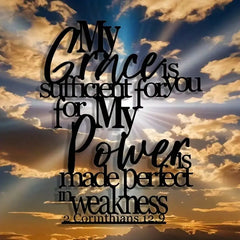 O’Neal Abstract Bible Verse Wall Art "My Gift is Enough" 12.9 Inch Metal Plaque Home Decor Minimalist Christian Gift