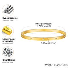 Vnox Gold Plated Love Cuff Bangle – Stainless Steel Bracelet