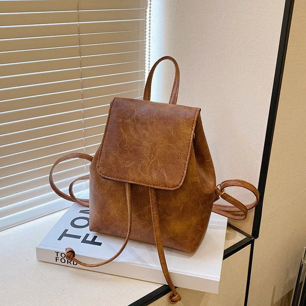 Fashion PU Leather Backpack for Women – Vintage Travel & School Bag