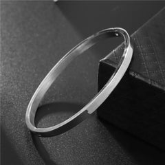 Fashion Cuff Bracelets Bangles Men Women Stainless Steel Gold Color Silver Color Black Bangle  Bracelet Luxury Jewelry