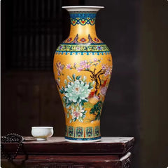 Jingdezhen Floor-standing Ceramic Large Flower Vase for Floral Arrangement Simple European-style Living Room Modern Home Decor C
