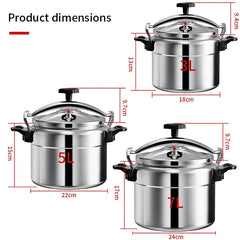 3L/5L/7L Professional Pressure Cooker Heavy-Duty Aluminum Explosion-Proof Cooking Pots for Gas Cooker Pot Kitchen Tools, Cooking Utensils