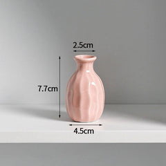 Ins Ceramics Flower Vase Nordic Hydroponics Vases Creative Room Decor Mini Flower Bottle Pots Desktop Ornament Craft