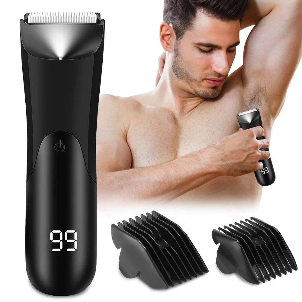 Men’s Body Hair Trimmer Groin & Beard Electric Shaver