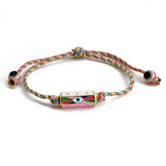 Lucky Eye Adjustable Colorful Braided Rope Bracelet Turkish Evil Eye Bead Copper Zircon Charm Bracelet for Women Men Jewelry
