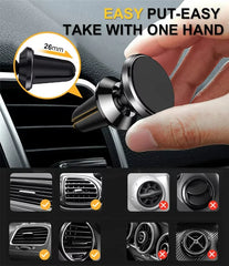 Magnetic Phone Holder Car Mount With Car Air Vent Clip Cellphone Mount Phone Bracket 360 Degree Adjustable Smart Phone Universal