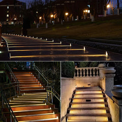Outdoor Solar Step Lights, Warm White & RGB, IP67 Waterproof, Auto On, for Patio, Yard, Driveway, Porch Decoration Home Decor Lamps and Lights